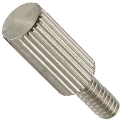 113954-SS-.496-1 M/F STDF KNURLED 3/8 RND X 0.496 L, 10-32 THD